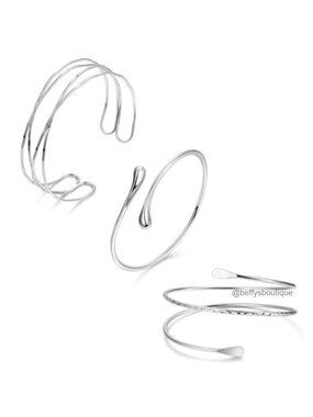 Gold Arm Cuff Set for Women Adjustable Upper Arm Bracelet Jewelry